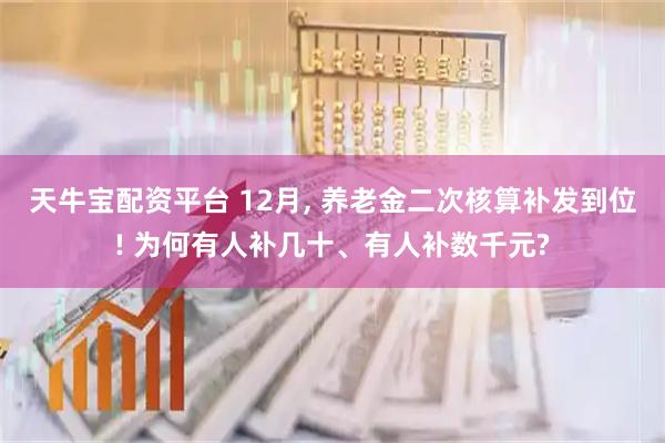 天牛宝配资平台 12月, 养老金二次核算补发到位! 为何有人补几十、有人补数千元?
