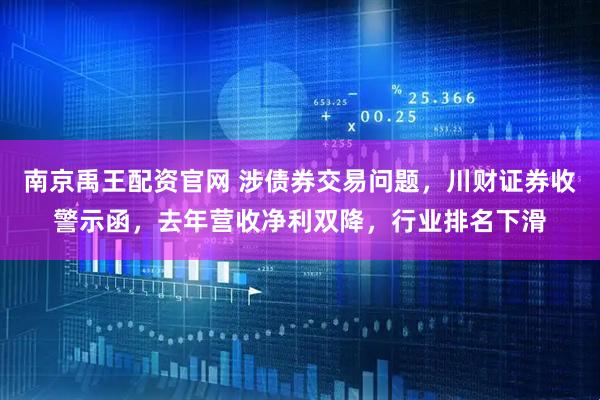 南京禹王配资官网 涉债券交易问题，川财证券收警示函，去年营收净利双降，行业排名下滑